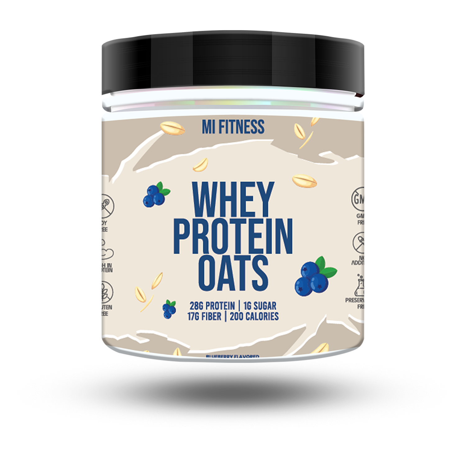 Whey Protein Overnight Oats – Blueberry 400g - mi Fitness