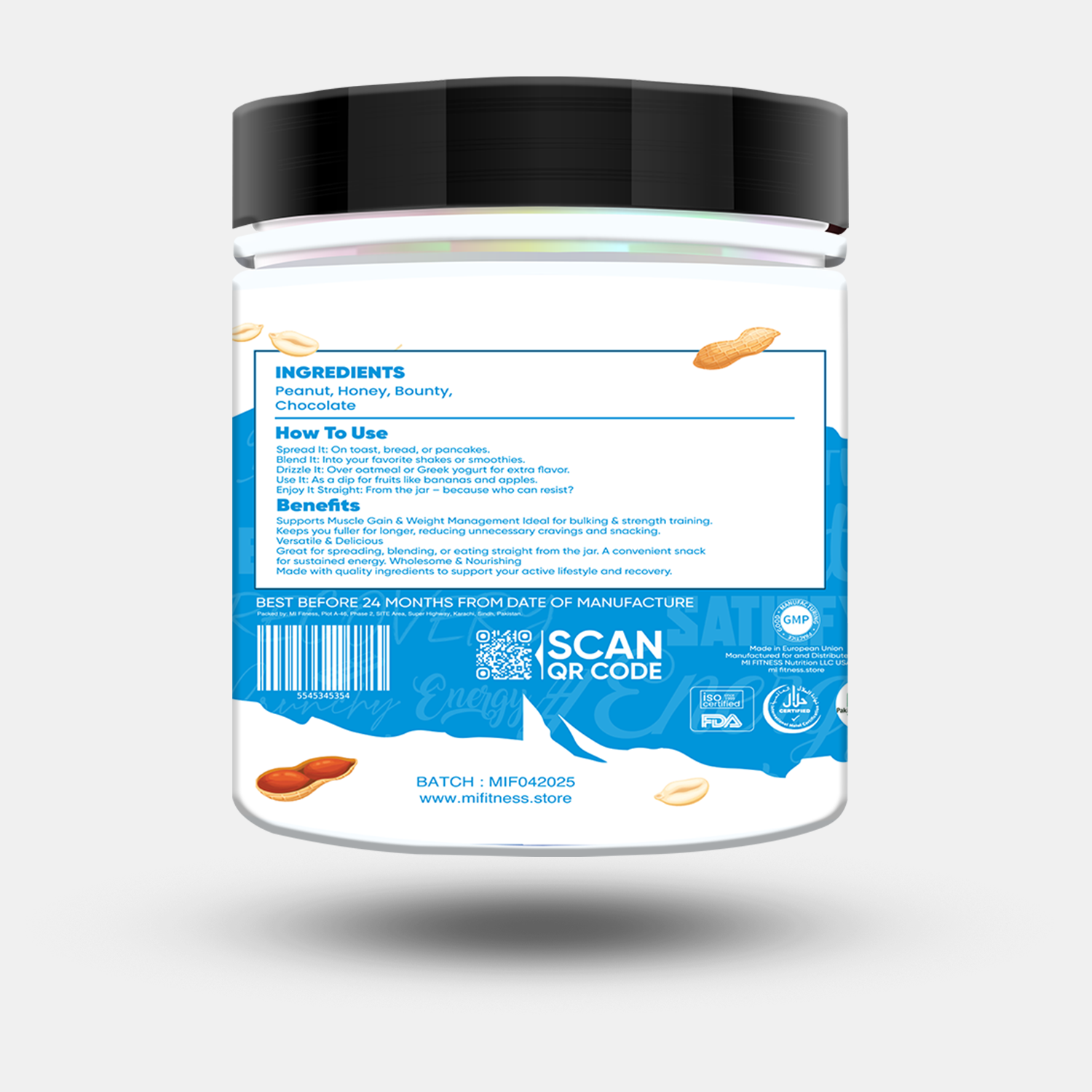 Peanut Butter Protein Bounty 500g - Mi Fitness®