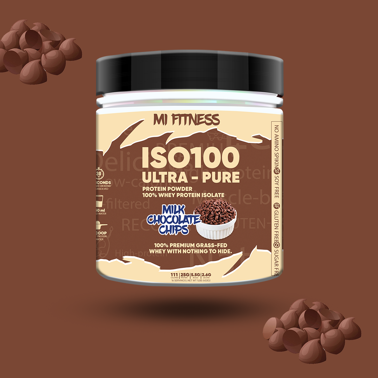 Whey ISO 100 ULTRA-PURE Chocolate Chip| 1 lbs - Mi Fitness®
