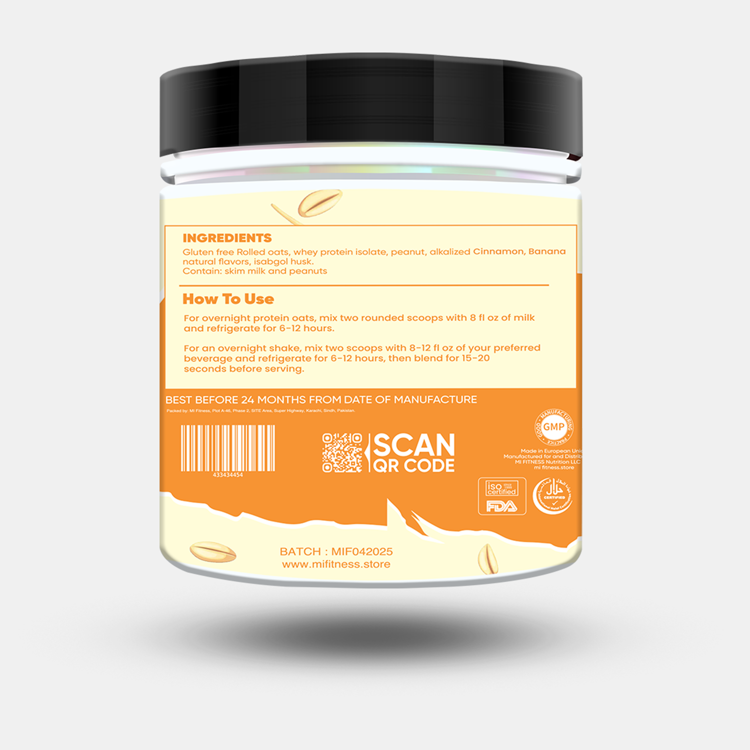 Whey Protein Overnight Oats – Cinnamon Banana 400g