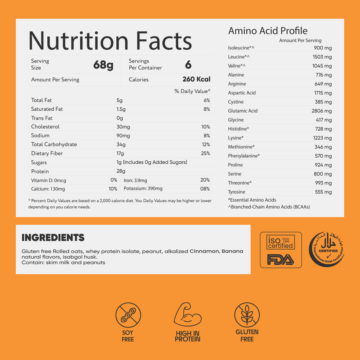 Whey Protein Overnight Oats – Cinnamon Banana 800g