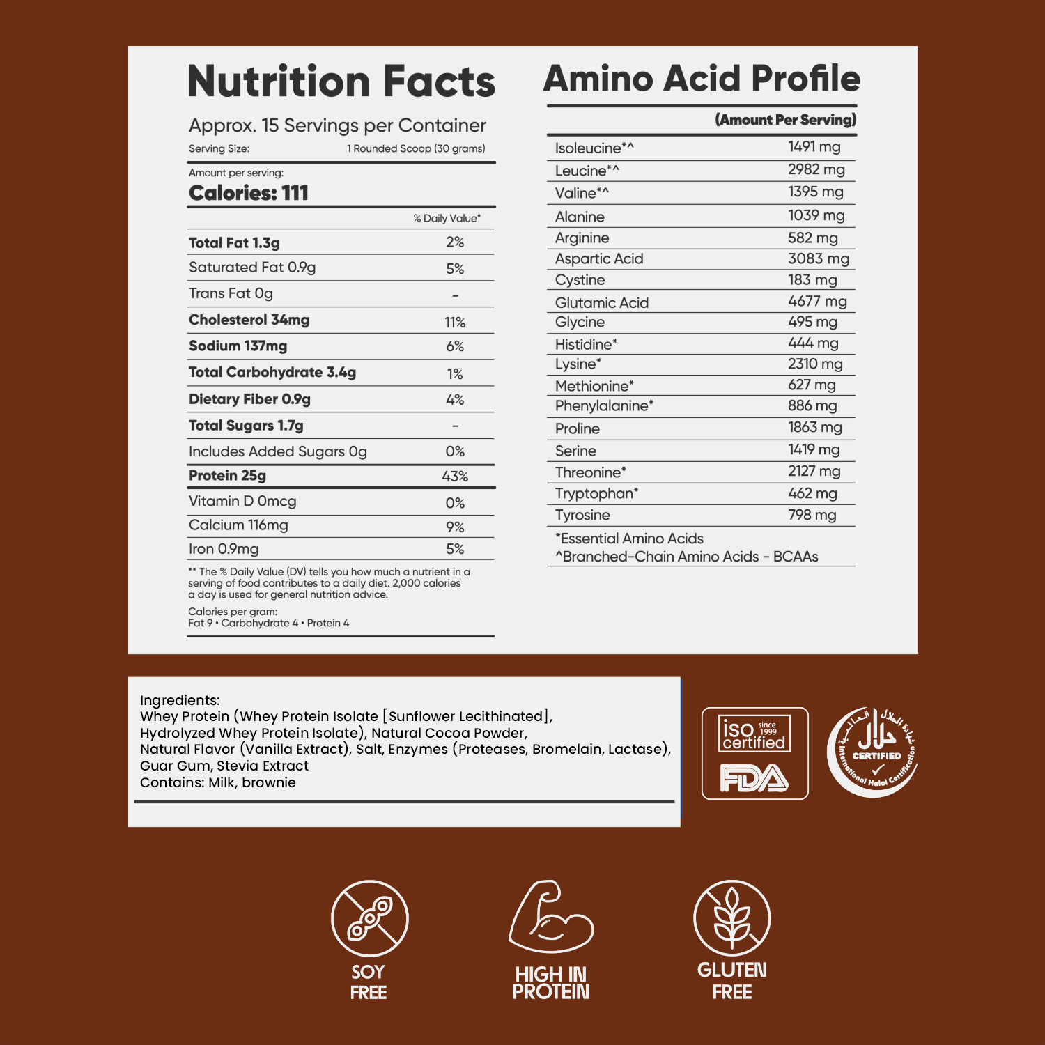 Whey ISO100 ULTRA-PURE Chocolate Fudge Brownie| 1 lbs - Mi Fitness®