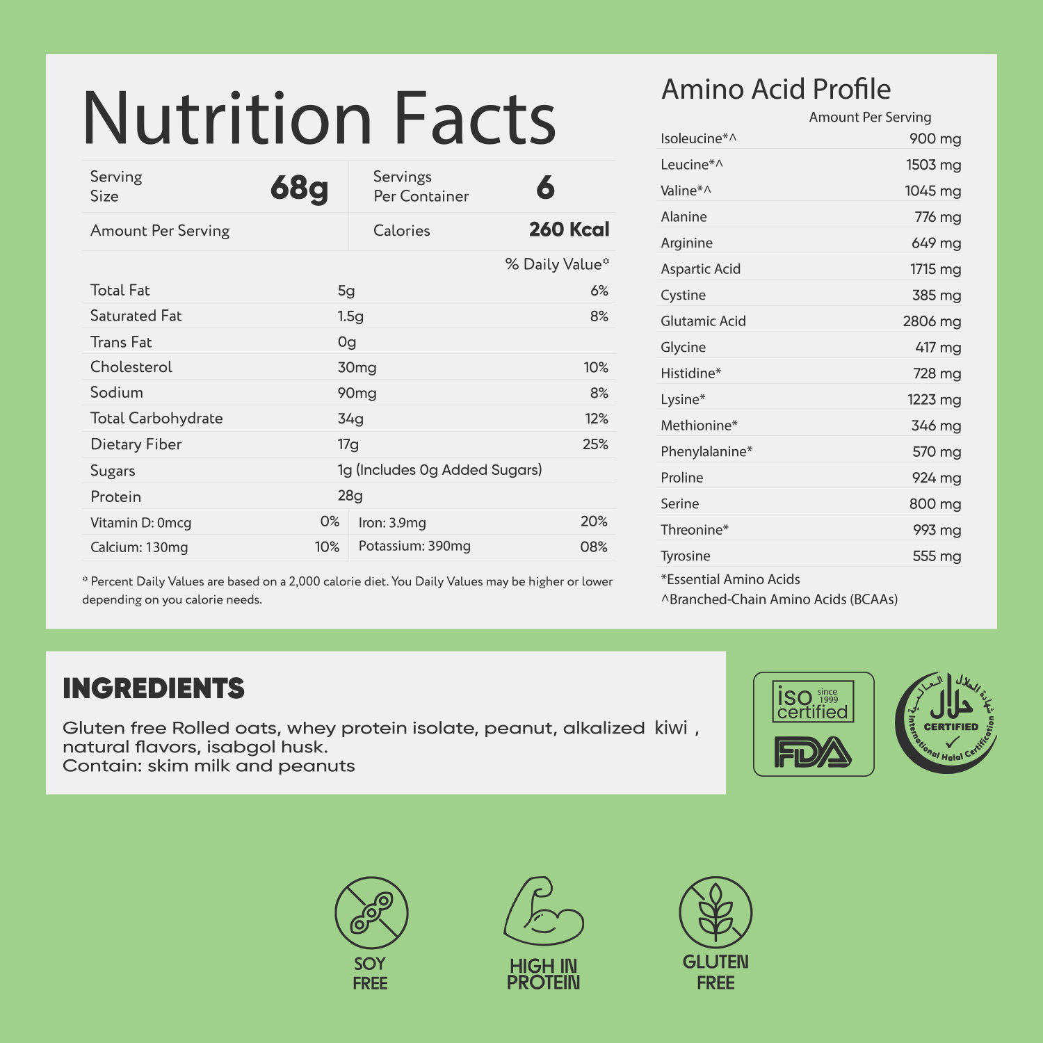 Whey Protein Overnight Oats – Kiwi 400g