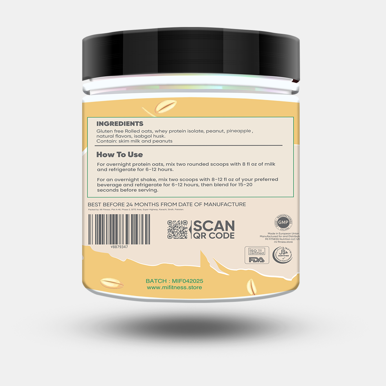 Whey Protein Overnight Oats – Pineapple 800g