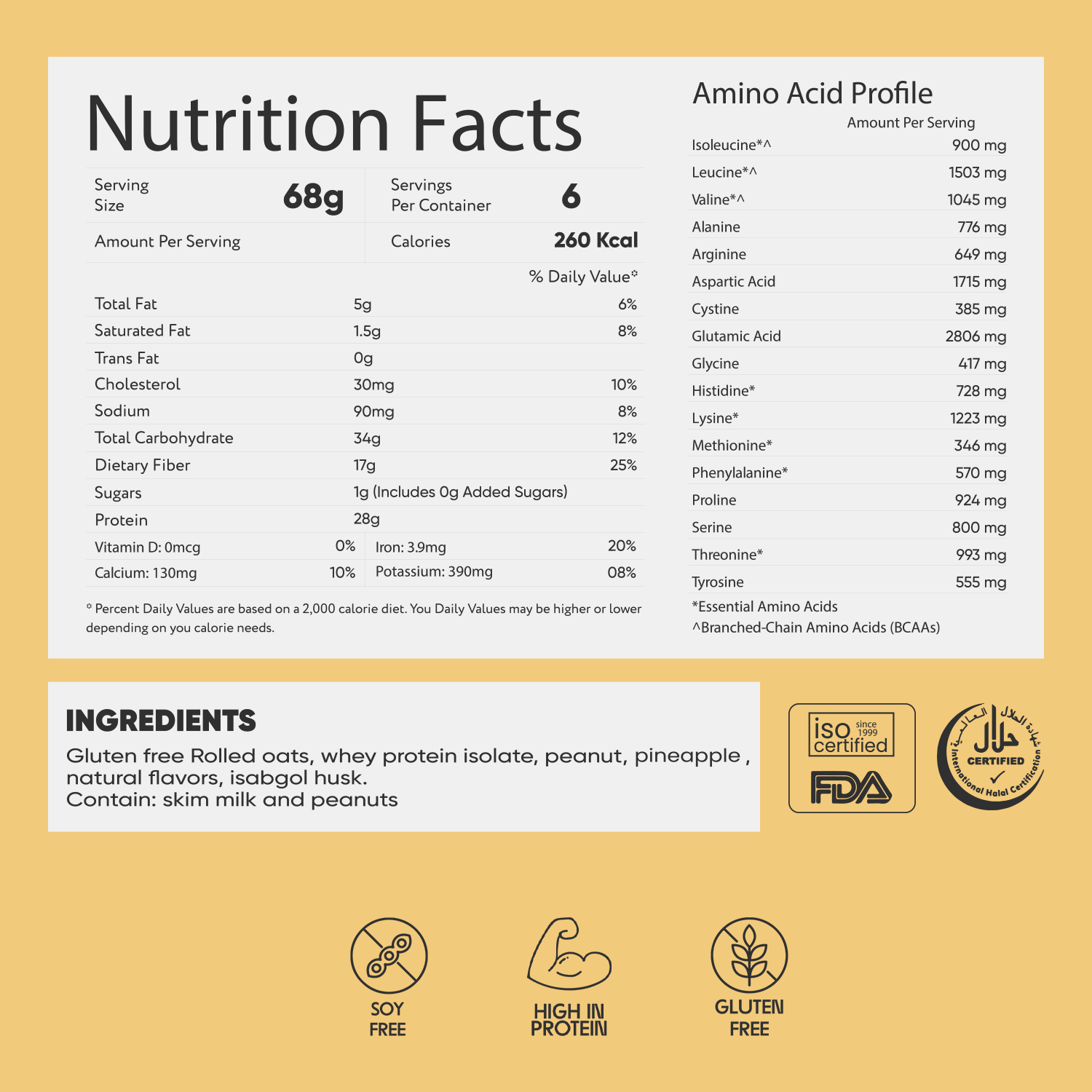 Whey Protein Overnight Oats – Pineapple 400g