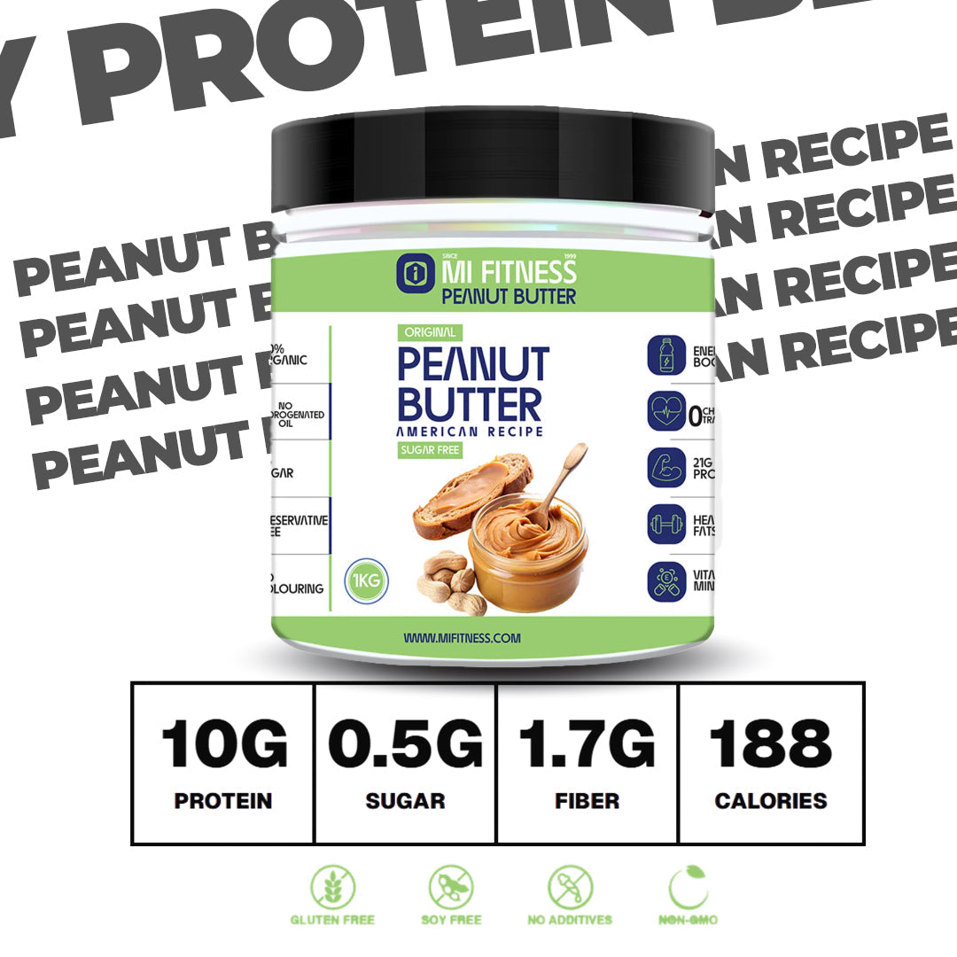 🇺🇸American Recipe Peanut Butter Sugar Free 500g - Mi Fitness