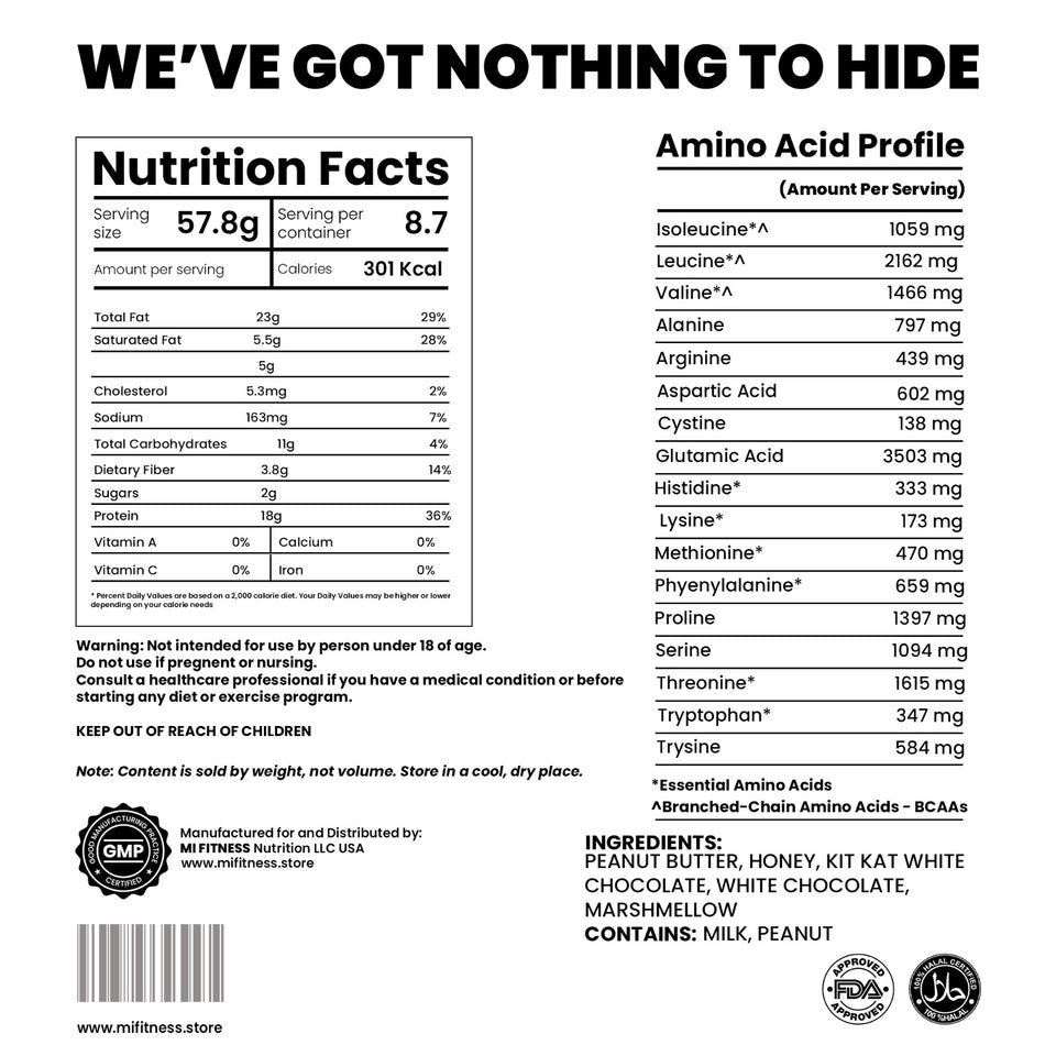 Kit Kat White Protein Peanut Butter 01 kg - Mi Fitness