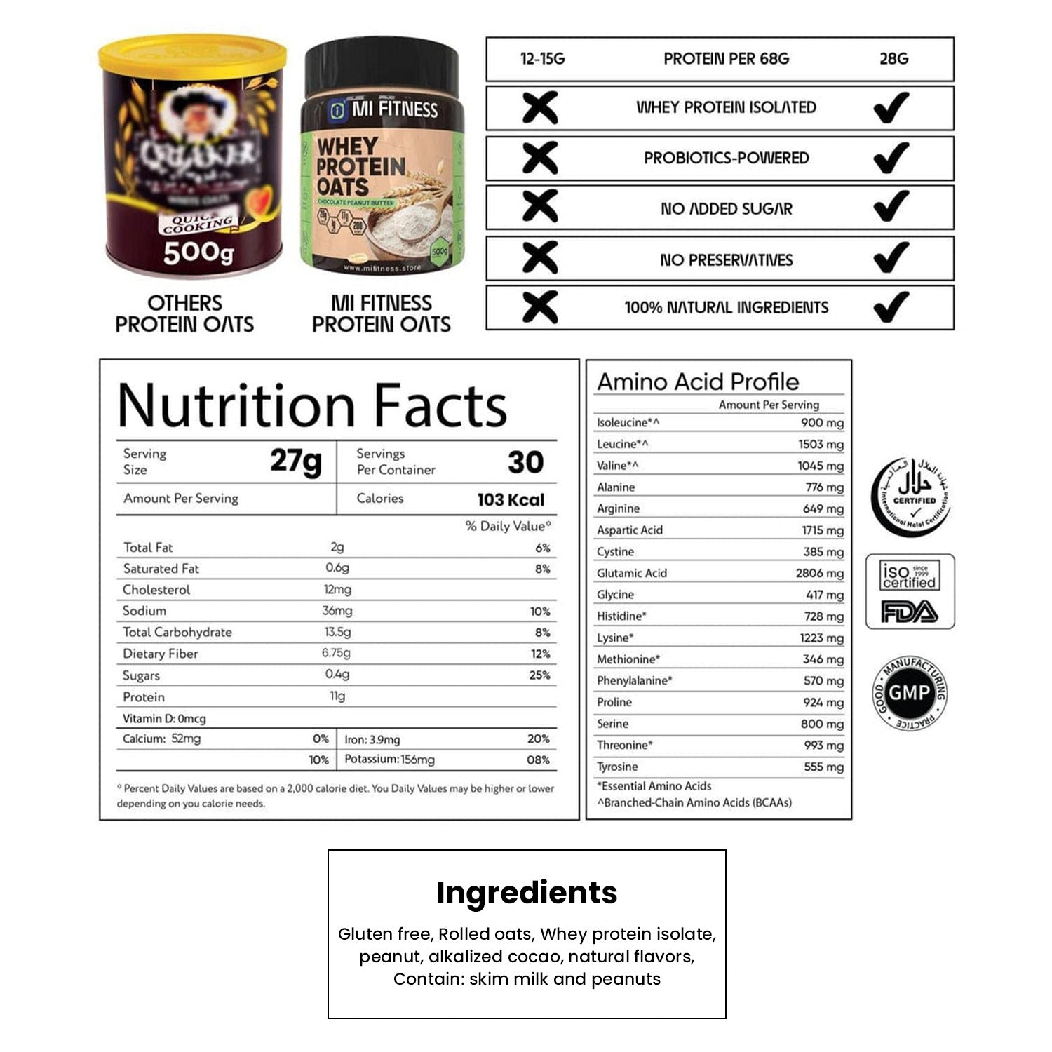 Whey Protein Oats 400g - Mi Fitness