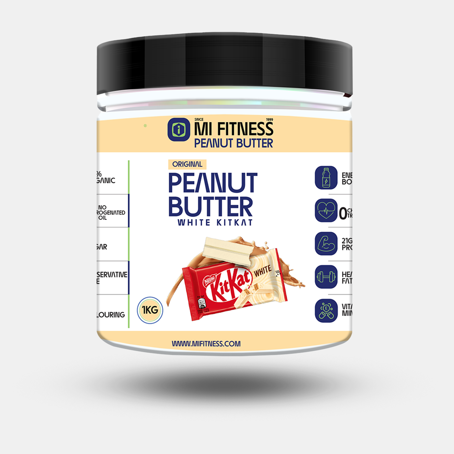 Kit Kat White Protein Peanut Butter 01 kg - Mi Fitness® - mi Fitness